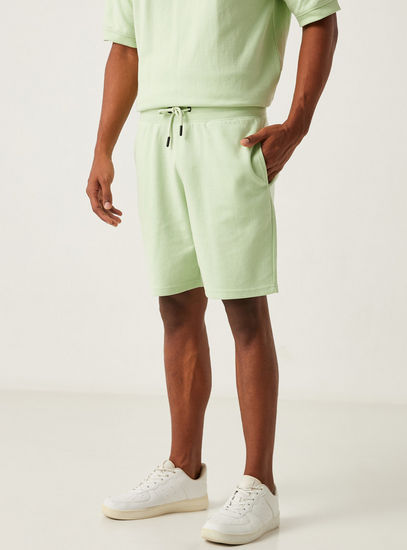 Solid Shorts with Drawstring Closure and Pockets-Shorts-image-0