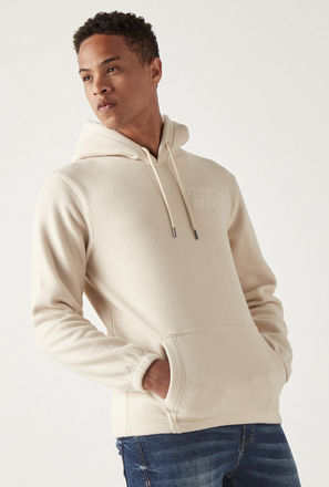 Solid Long Sleeves Sweatshirt with Hood and Kangaroo Pocket