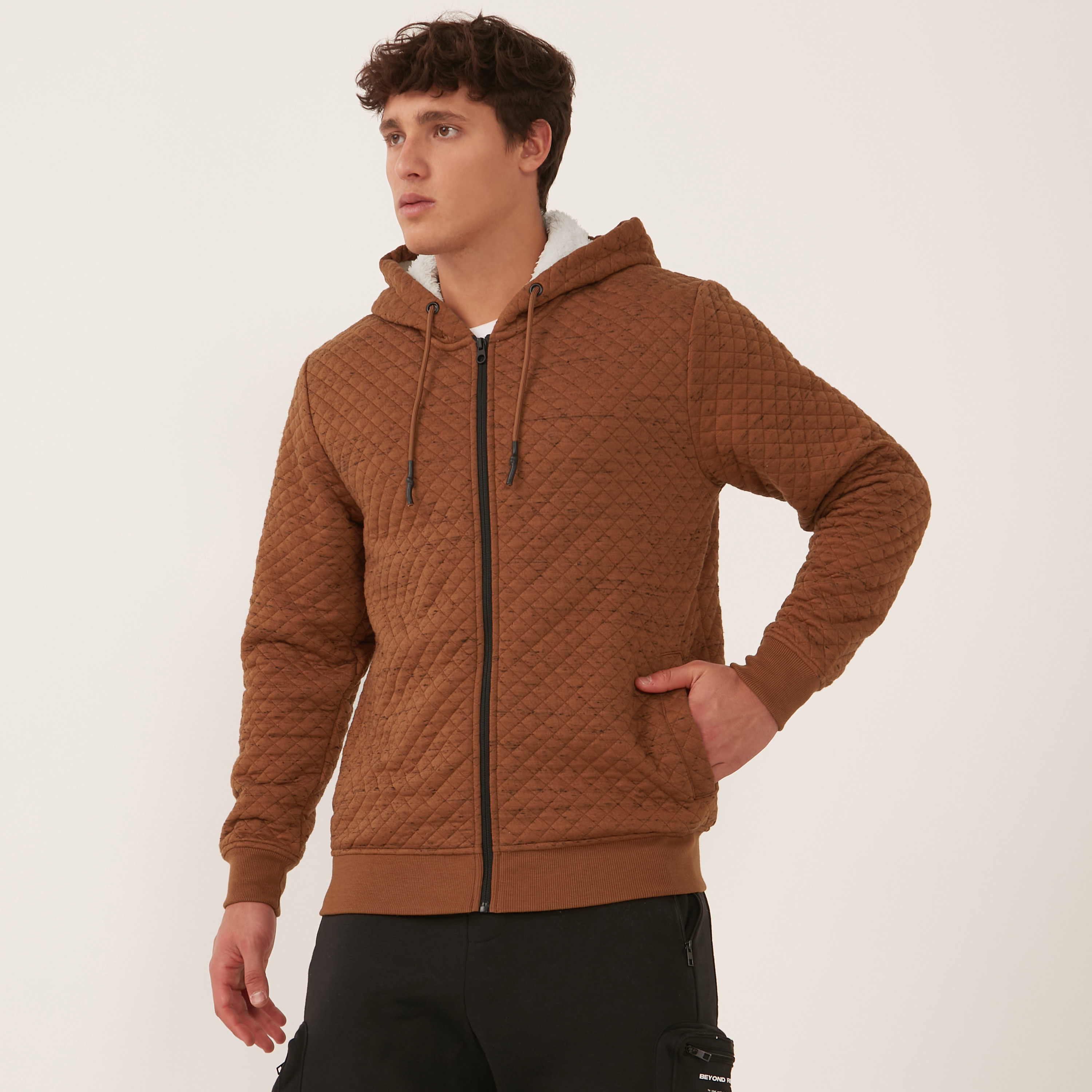 Quilted jacket cheap with hood