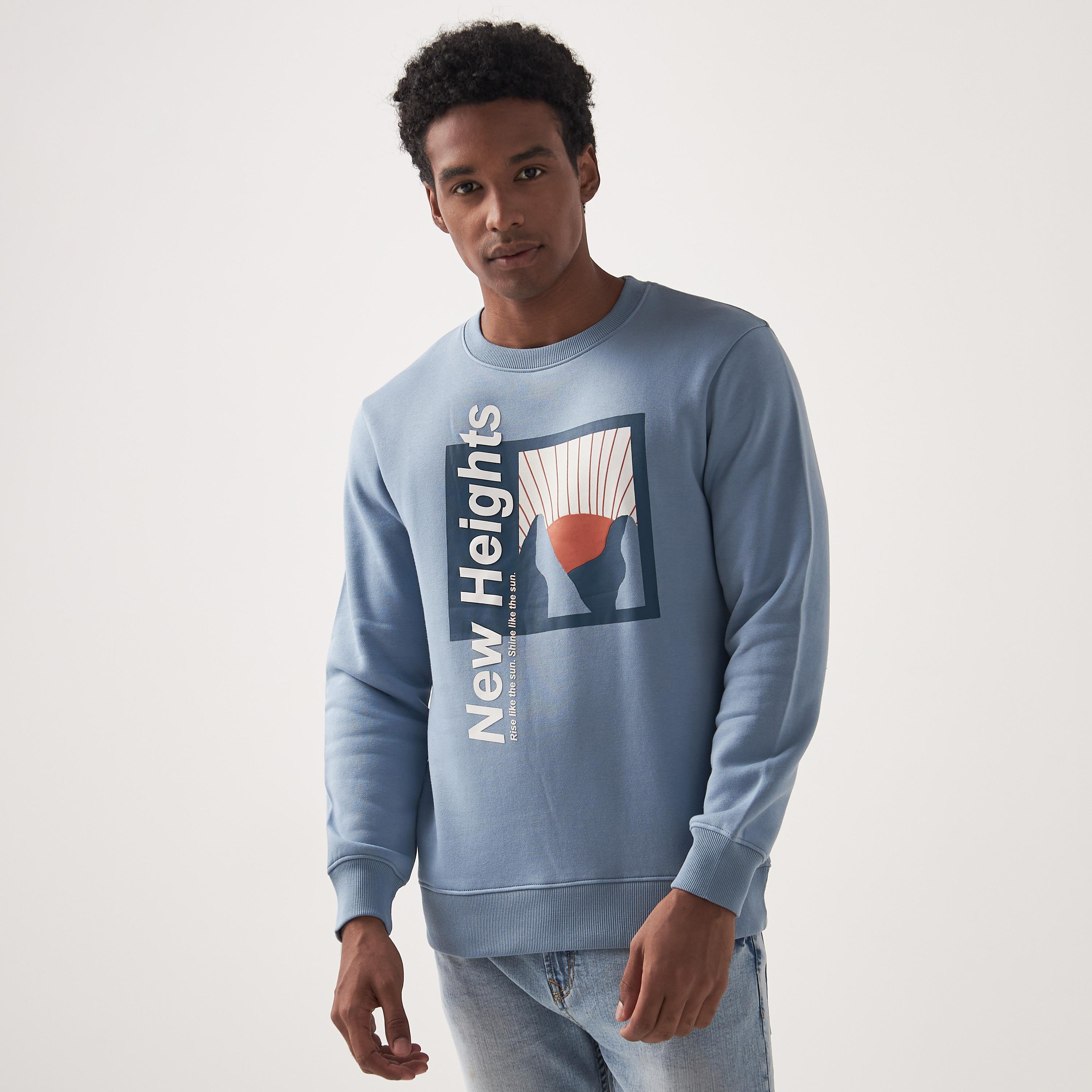 Shop Printed Crew Neck Sweatshirt with 