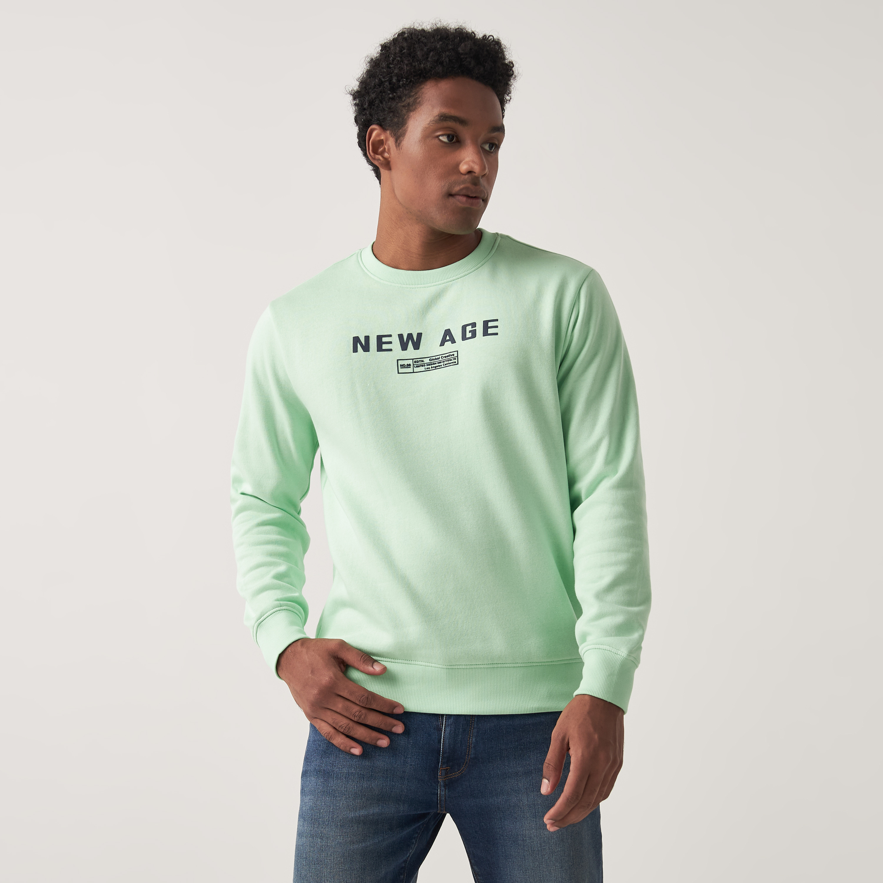 Printed crew neck sale sweatshirts