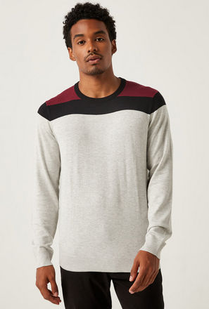 Striped Sweater with Crew Neck and Long Sleeves-mxmen-clothing-cardigansandsweaters-1