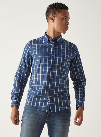 Checked Shirt with Long Sleeves and Pocket