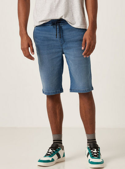Slim Fit Denim Shorts-Shorts-image-1