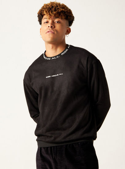 Printed Crew Neck Sweatshirt with Long Sleeves