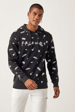 F.R.I.E.N.D.S All Over Print Sweatshirt with Hood and Long Sleeves