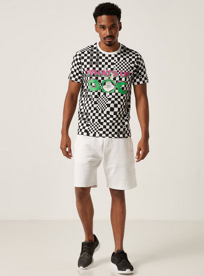 Bugs Bunny Checked T-shirt with Crew Neck and Short Sleeves