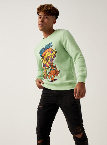 Scooby Doo Print Sweatshirt with Crew Neck and Long Sleeves-Hoodies & Sweatshirts-image-1