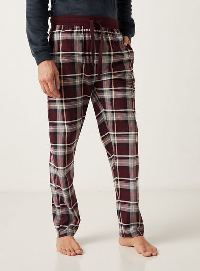 Checked Pyjama with Drawstring Closure and Pockets-Shorts & Pyjamas-image-0