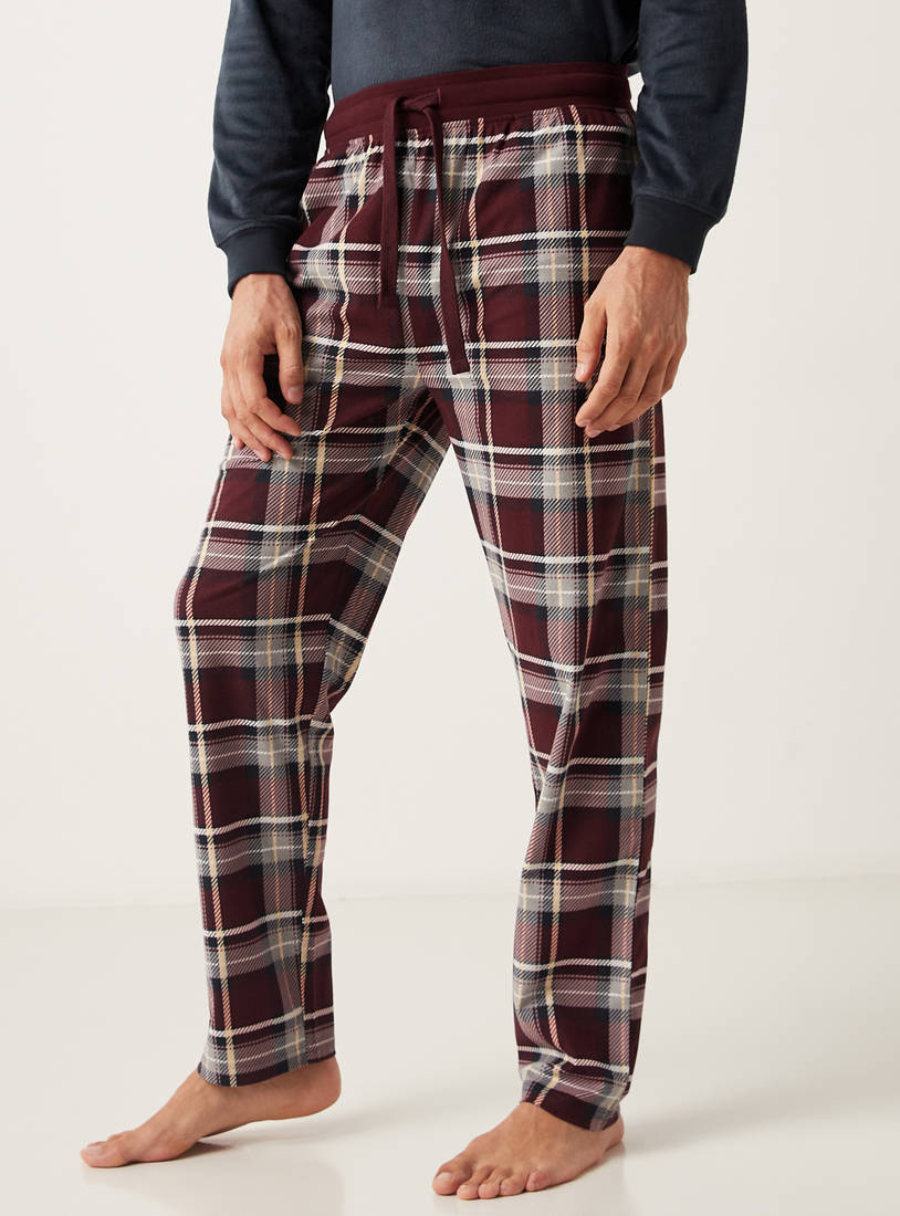 Checked Pyjama with Drawstring Closure and Pockets-Shorts & Pyjamas-image-1