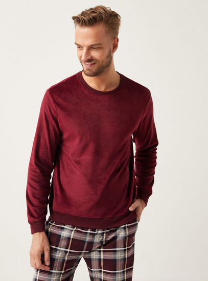 Textured T-shirt with Long Sleeves