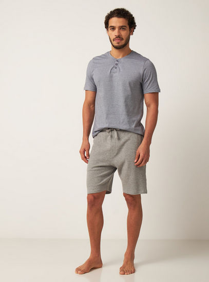Plain Shorts with Drawstring Closure and Pockets-Shorts & Pyjamas-image-0