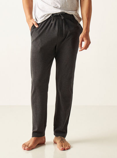 Solid Full Length Pyjama with Drawstring Closure and Pockets-Shorts & Pyjamas-image-0