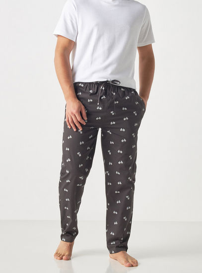 Printed Pyjamas with Drawstring Closure and Pockets