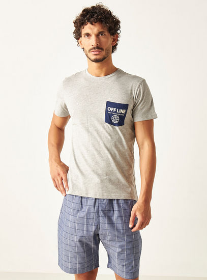 Printed Crew Neck T-shirt and Shorts Set