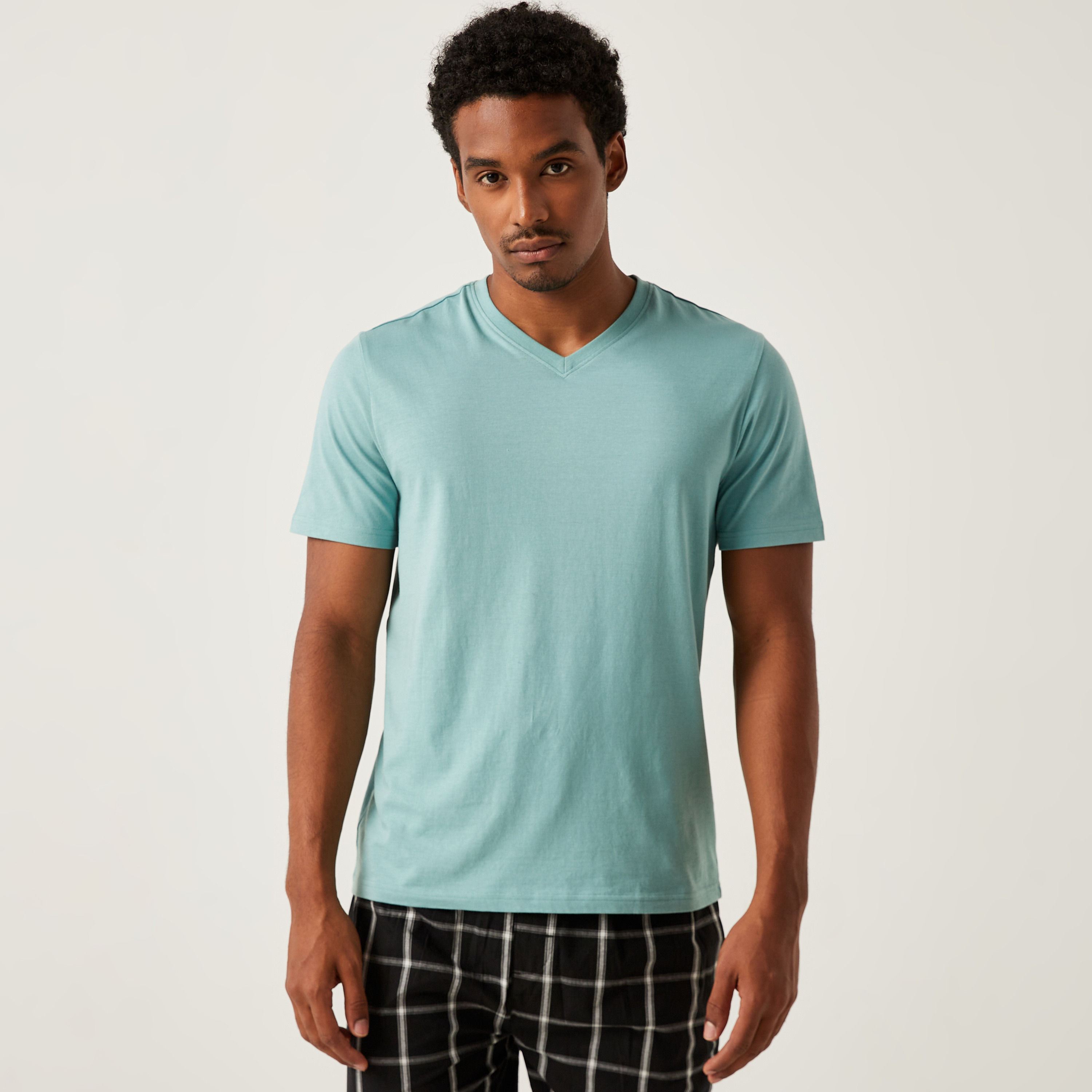 Mint green v neck t clearance shirt