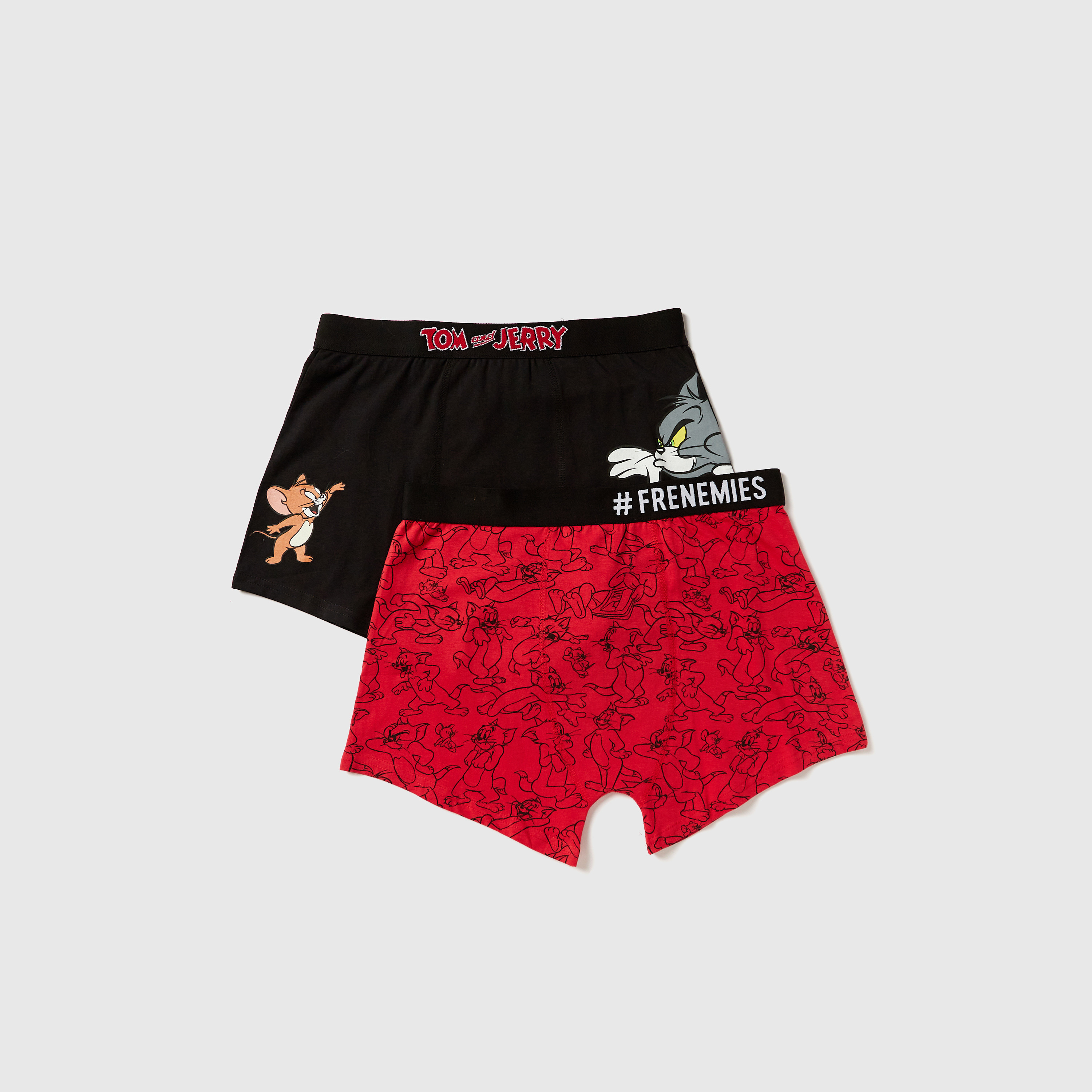 Shop Set of 2 Tom and Jerry Print Trunks with Elasticated