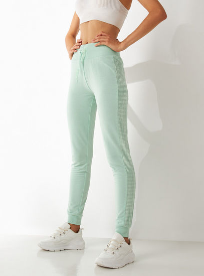 Panelled Jogger with Drawstring Closure-Joggers-image-0