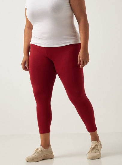 Solid Leggings with Elasticated Waistband