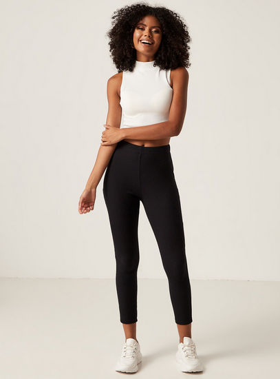 Ribbed Leggings with Elasticated Waistband