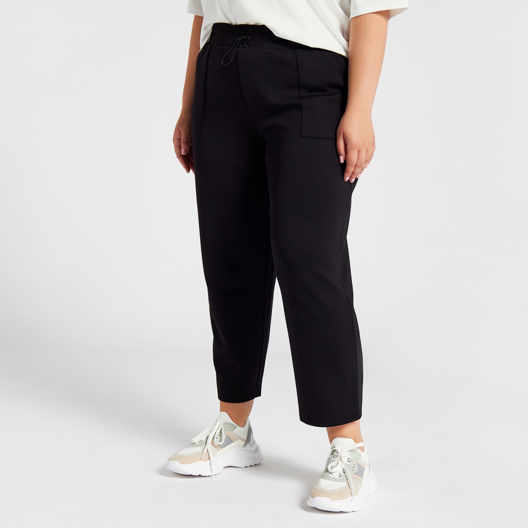 Shop Solid Track Pants with Semi Elasticated Waistband and Pockets Online Max UAE