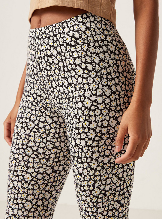 Floral Printed Leggings with Elasticated Waistband