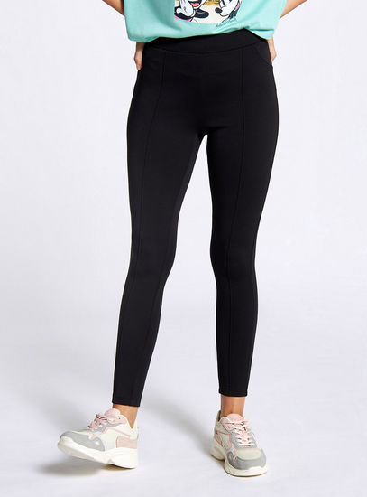 Solid Treggings with Elasticated Waistband