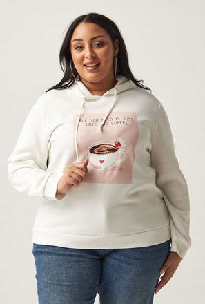 Printed Hooded Sweatshirt with Long Sleeves