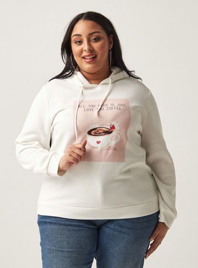 Printed Hooded Sweatshirt with Long Sleeves-Hoodies & Sweatshirts-image-0