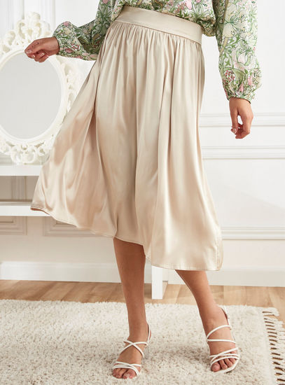 Solid Midi Skirt with Zip Closure-Midi-image-0
