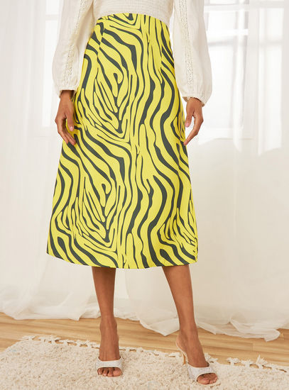 Animal Print Midi Skirt with Zip Closure-Midi-image-0