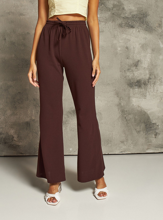Solid Full Length Pants with Drawstring Closure