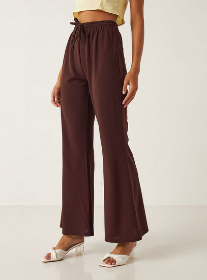 Solid Full Length Pants with Drawstring Closure