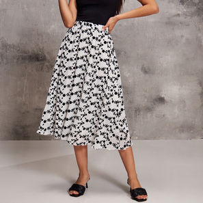 All Over Printed Skirt with Elasticised Waistband