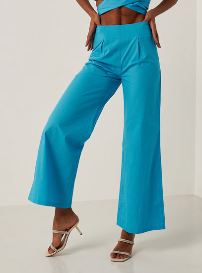 Solid Full Length Pants with Side Zip Closure