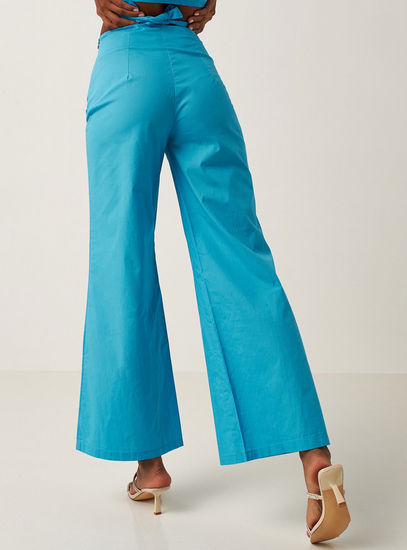 Solid Full Length Pants with Side Zip Closure