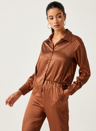 Striped Long Sleeves Shirt with Button Closure