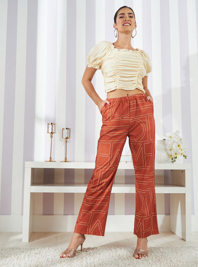 Printed Pants with Elasticised Waistband