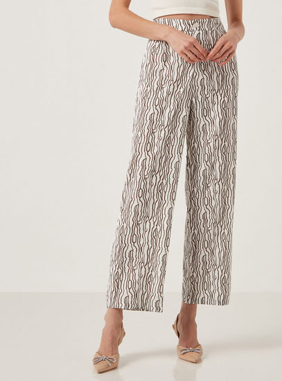 Printed Full Length Pants with Waistband