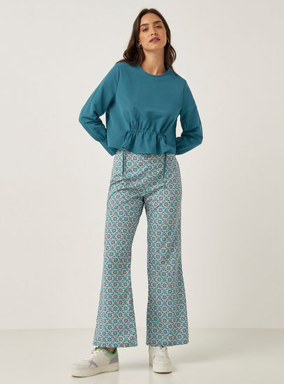 All-Over Print Pants with Elasticated Waistband