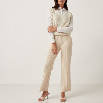 Solid Wide Leg Pants with Pocket