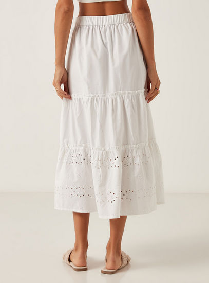 Schiffli Textured Tiered Skirt with Elasticised Waistband