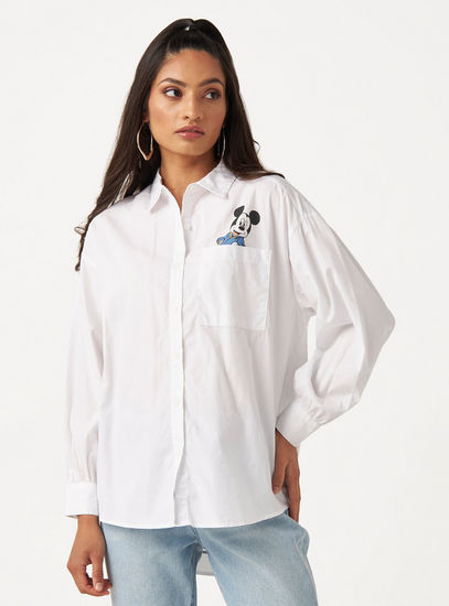 قميص بوبلين بطبعات ميكي ماوس-قمصان-image-0