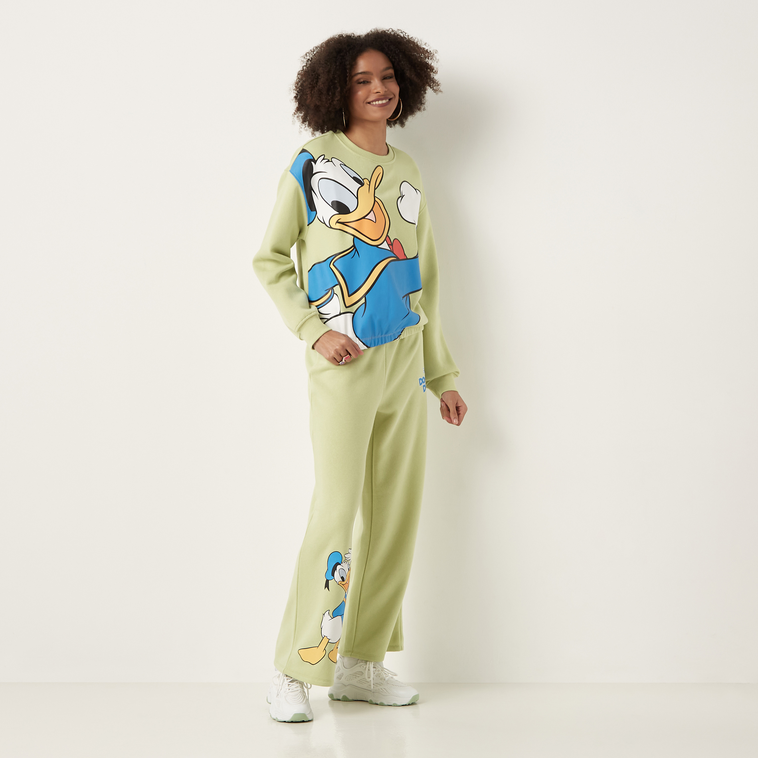 Donald Duck Print Crew Neck Sweatshirt 