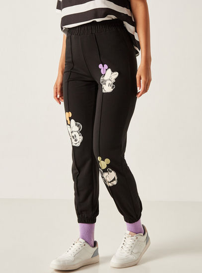 Minnie Mouse Print Joggers with Elasticated Waistband
