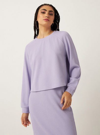 Solid Long Sleeves Pullover with Round Neck