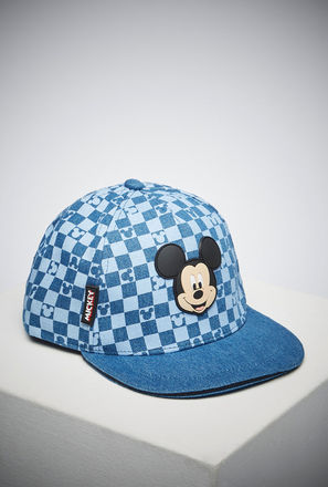 Checked Mickey Mouse Embossed Cap-mxkids-accessories-boys-capsandhats-3