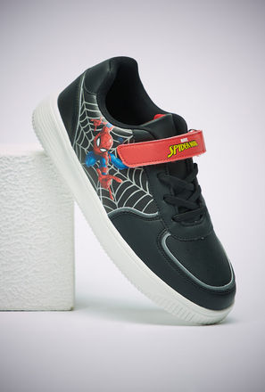Spider-Man Print Sneakers with Hook and Loop Closure-mxkids-boyseighttosixteenyrs-shoes-sneakers-2