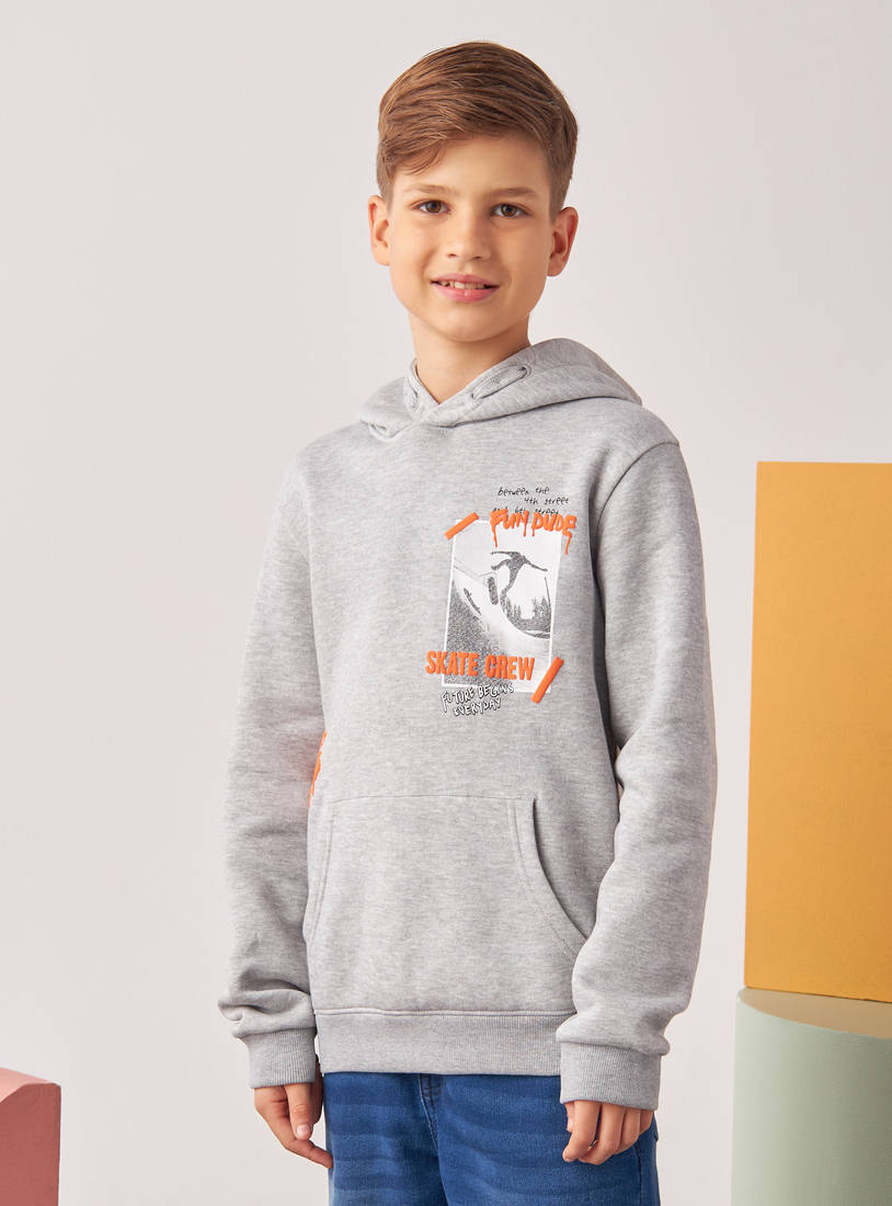 Photographic Print Sweatshirt with Hood-Hoodies & Sweatshirts-image-0