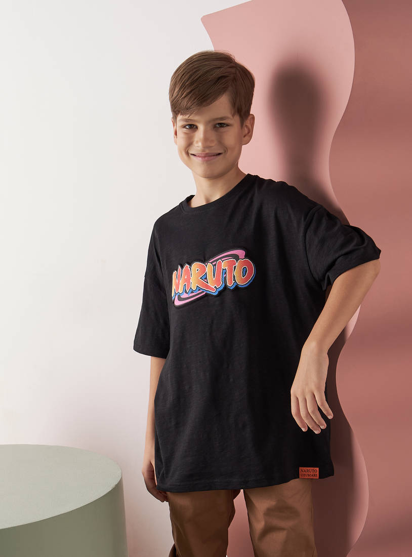Naruto Print T-shirt-Tops & T-shirts-image-0
